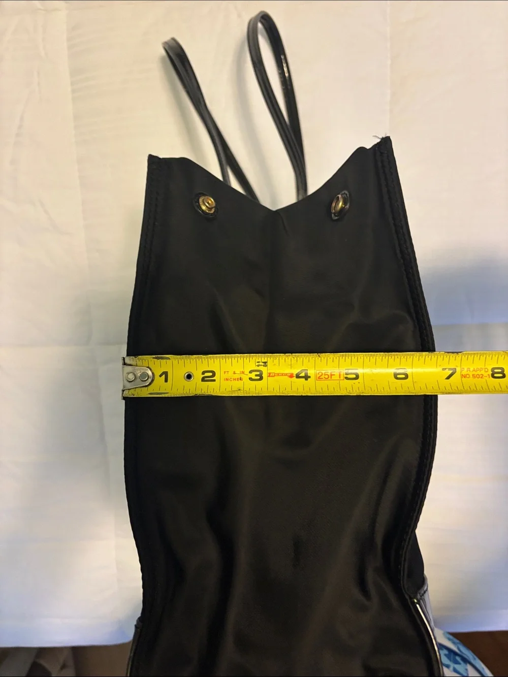 Tory Burch Black Nylon Tote with Patent Trim Large